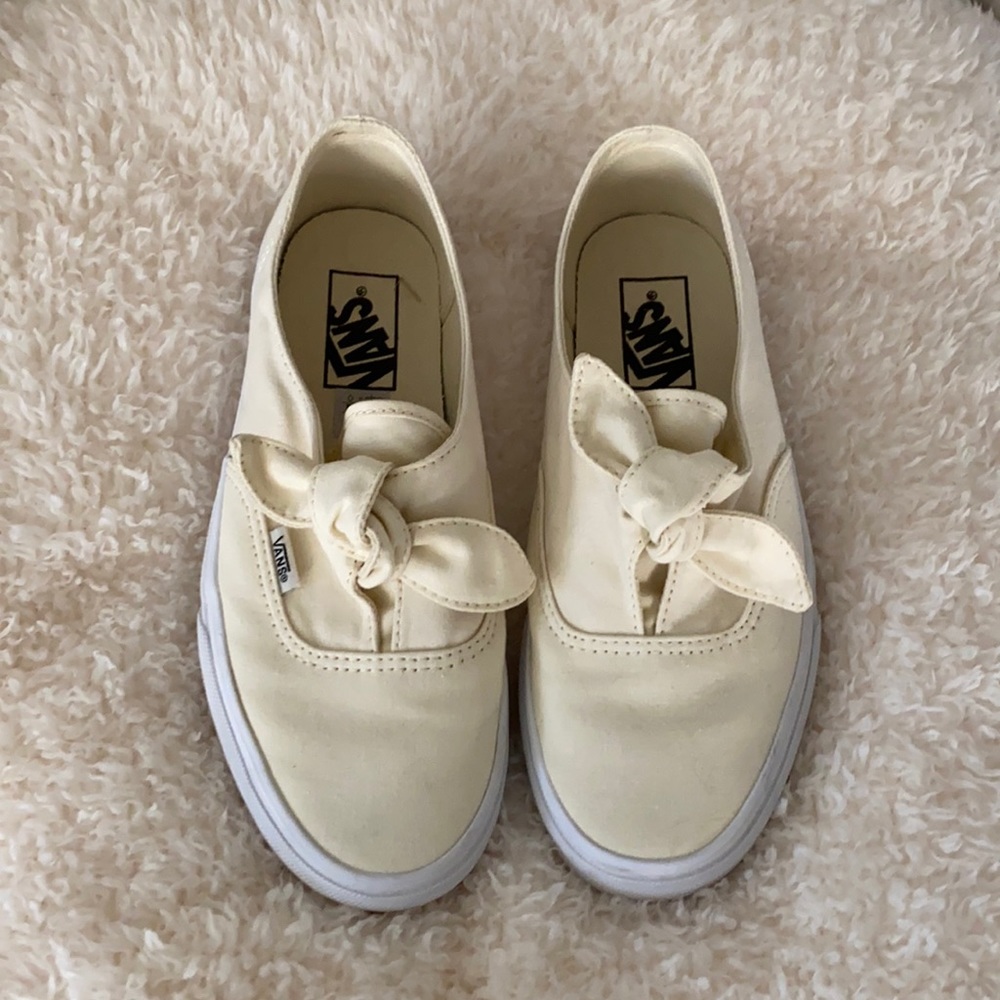 Vans off white bow slip ons size 7.5